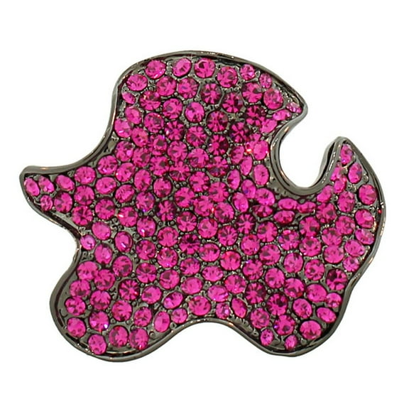 Stainless Steel Black Pink CZ Large Fashion Cocktail Statement Ring Size 8