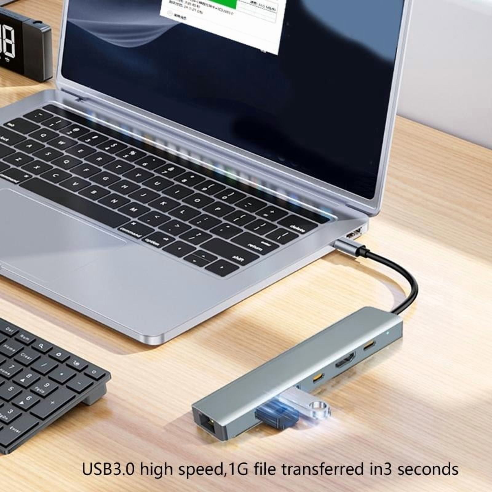 CEORPER 6 in 1 Type C Docking Station to HDTV Output 2xUSB3.0 4K HDTV Support 100W