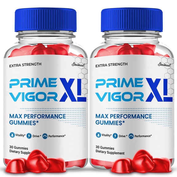 Prime Vigor XL Gummies for Men, Maximum Strength Formula, Prime Vigor XL Male Gummy Supplement, All Natural Premium Formula (2 Pack)