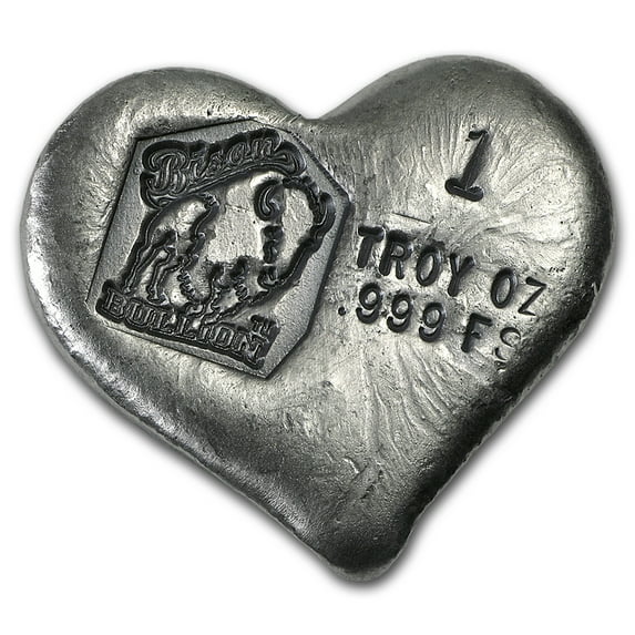 1 oz Hand-Poured Silver Heart