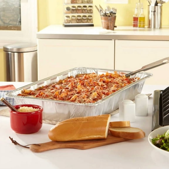 ELVY- Disposable Pasta Pan, 19.5 X 11.5 Inches, Full Size Steam Table Pan, 1 Count