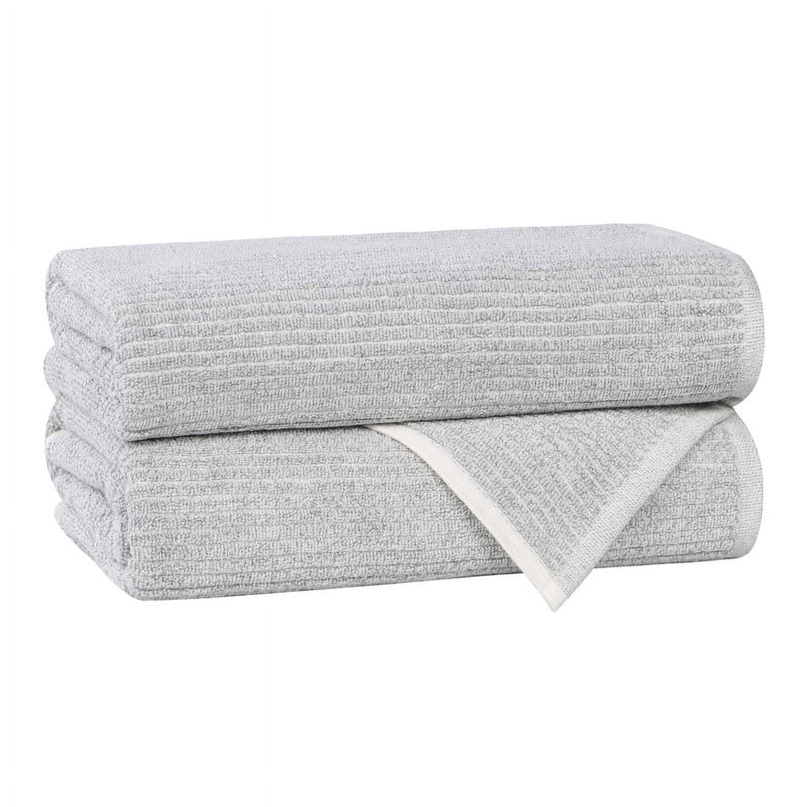 Superior Destin Viscose 2 Piece Cotton Blend Bath Towel Set, Medium Weight Soft Towels, Platinum