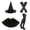 Black, variant on Halloween Witch Costumes for Women Witch Hat Tutu Skirt Striped Knee High Socks Arm Warmers Set