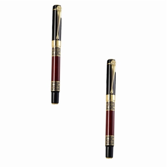 2Pcs Fountain Pen with Ink Converter,Fine Nib Calligraphy Pen for Writing Journaling,Medium Point Business Pen for Signature,Professional Smooth Writing Pen for Artist Office Gift