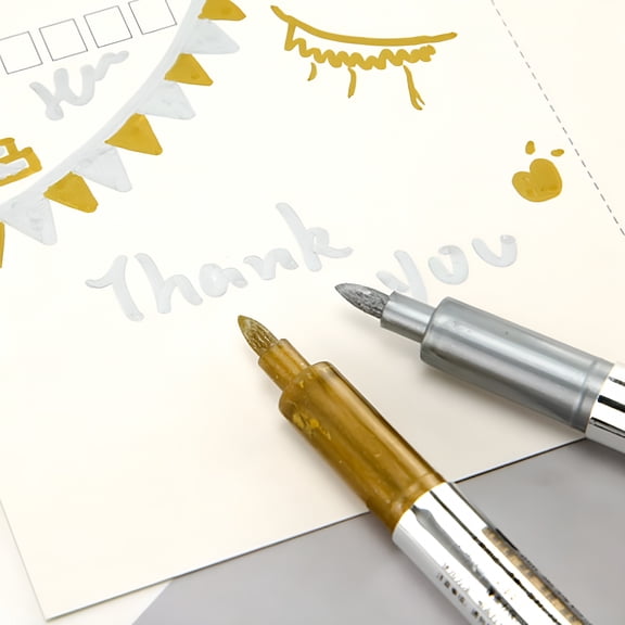 CCOCC Gold And Silver Craft Pen Marker Pen Sign In Greeting Card Calligraphy Pen Paint Pen