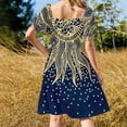 thumbnail image 4 of Blue Gold Boho Sun Mandala Confetti Sleeveless Dress elegant women's dresses for wedding, 4 of 6