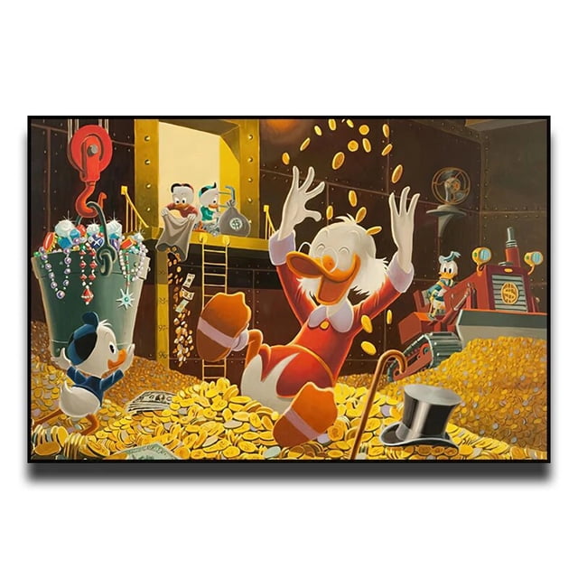 Pintura decorativa de lienzo de personaje clásico de Disney, cartel de Arte de estrella de película de dibujos animados del Pato Donald, decoración de pared moderna para el hogar, Mural
