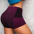 thumbnail image 4 of Fotbe Dark Purple Glitter Shorts Sin Costuras – Shorts Deportivos de Cintura Alta para Mujer, Elásticos para Gimnasio, Yoga, Running o Ciclismo-Medium, 4 of 8