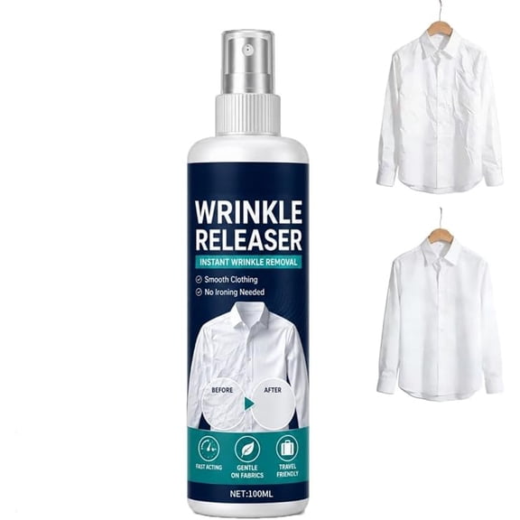 Wrinkle Release Spray for Clothes, No Iron Fabric Smoothing Mist, Travel Size Crease Remover for Shirts Dresses(1Pcs)