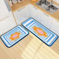 thumbnail image 7 of 2-Piece Kitchen Mat Set Non Slip Washable Floor Mats Decorative Rugs for Kitchen Sink Laundry Cute Orange Flowers, 7 of 7