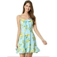 thumbnail image 1 of INSPIRE CHIC Women's Spaghetti Strap Bowknot Lemon Dotted Dresses, 1 of 7