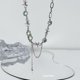thumbnail image 1 of 17KM Collar De Titanio De Plata De La Moda Para Las Mujeres Perla Luna Colgante De Corazón Cadena De Accesorios De Joyería Gao Jiahui unisex, 1 of 2