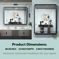 thumbnail image 6 of Keonjinn 48 x 36 inch Black Bathroom Mirror, Rectangle Matte Metal Frame Vanity Mirror with Brushed for Modern, Minimalist, Farmhouse Home Decor Wall Mounted, 6 of 6
