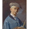 thumbnail image 2 of William J. Forsyth 12x14 Black Ornate Wood Framed Double Matted Museum Art Print Titled: The Painter Man (1923), 2 of 5