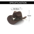 thumbnail image 3 of Wisremt Ethnic Style Western Cowboy Wool Hat Jazz Hat, 3 of 4