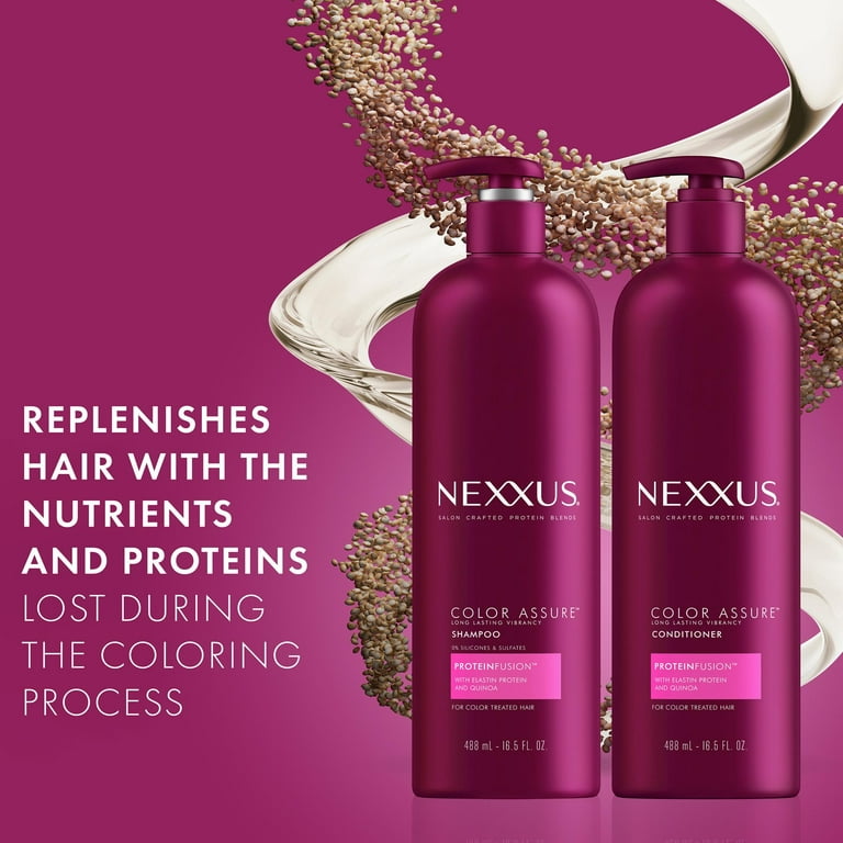 Nexxus Protein, Long Elastin Assure fl Color Daily Lasting 16.5 with Vibrancy Shampoo oz