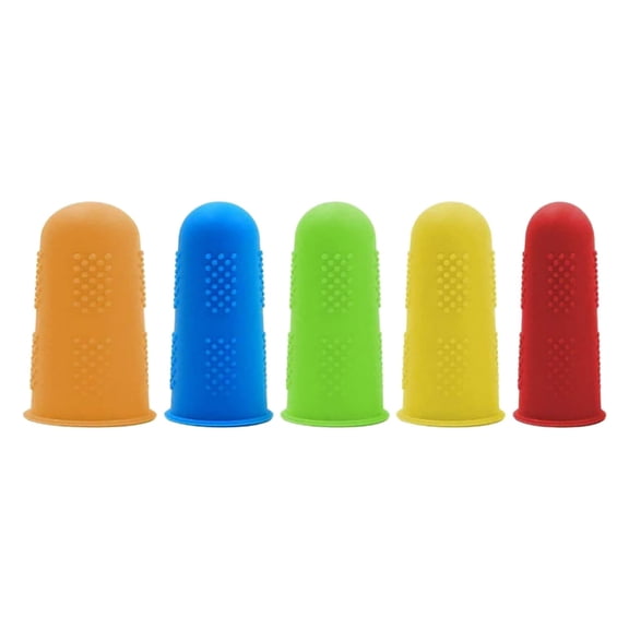 5Pcs Finger Cots (1 Large, 3 Medium, 1 Small) 5Pcs Finger Protectors Hot Glue Finger Tips Silicone Finger Protectors 3 Sizes 5 a Pack Finger Cuff, Dusknt Lady Fingertips Clearance!