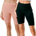 thumbnail image 2 of 2 Pack Women's High Waisted Biker Shorts With Pockets Tummy Control Active Bike Short, 2 of 6