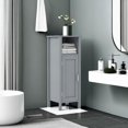 thumbnail image 6 of SLSRFD Bathroom Floor Cabinet, Freestanding Wooden Storage Cabinet with Adjustable Shelf, Anti-Tipping Design, 12" x 12" x 31.5", Side Cabinet for Bathroom, Home, Office(Grey), 6 of 9