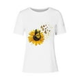 thumbnail image 4 of Ruimatai Womens Summer Casual Tops Female Fashion Sunflower Print Graphic Shirt Women's Crewneck Short Sleeve Loose T-Shirt, 4 of 4