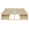 thumbnail image 3 of Euroco Wood Full Size Platform Bed with 6 Drawers for Kids Teens Adults, Antique Natural, 3 of 16