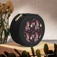 thumbnail image 6 of Yiaed Romantic Paris Print Travel Jewelry Case Bridesmaid Gift Boxes Jewelry Travel Organizer Small Round Jewelry Box Mini Storage-Black, 6 of 7