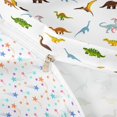 thumbnail image 4 of Homewish Kawaii Dino Twin Duvet Cover,Safari Animals Twin Bedding,White,Colorful Stars Reversible,2 Pieces,1 Duvet Cover and 1 Pillowcase, 4 of 6