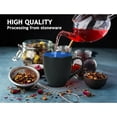 thumbnail image 3 of MIAMIO - 6 x 350 ml Stoneware Coffee Mug/Cup Set - Le Papillon Collection (Black-Blue), 3 of 7