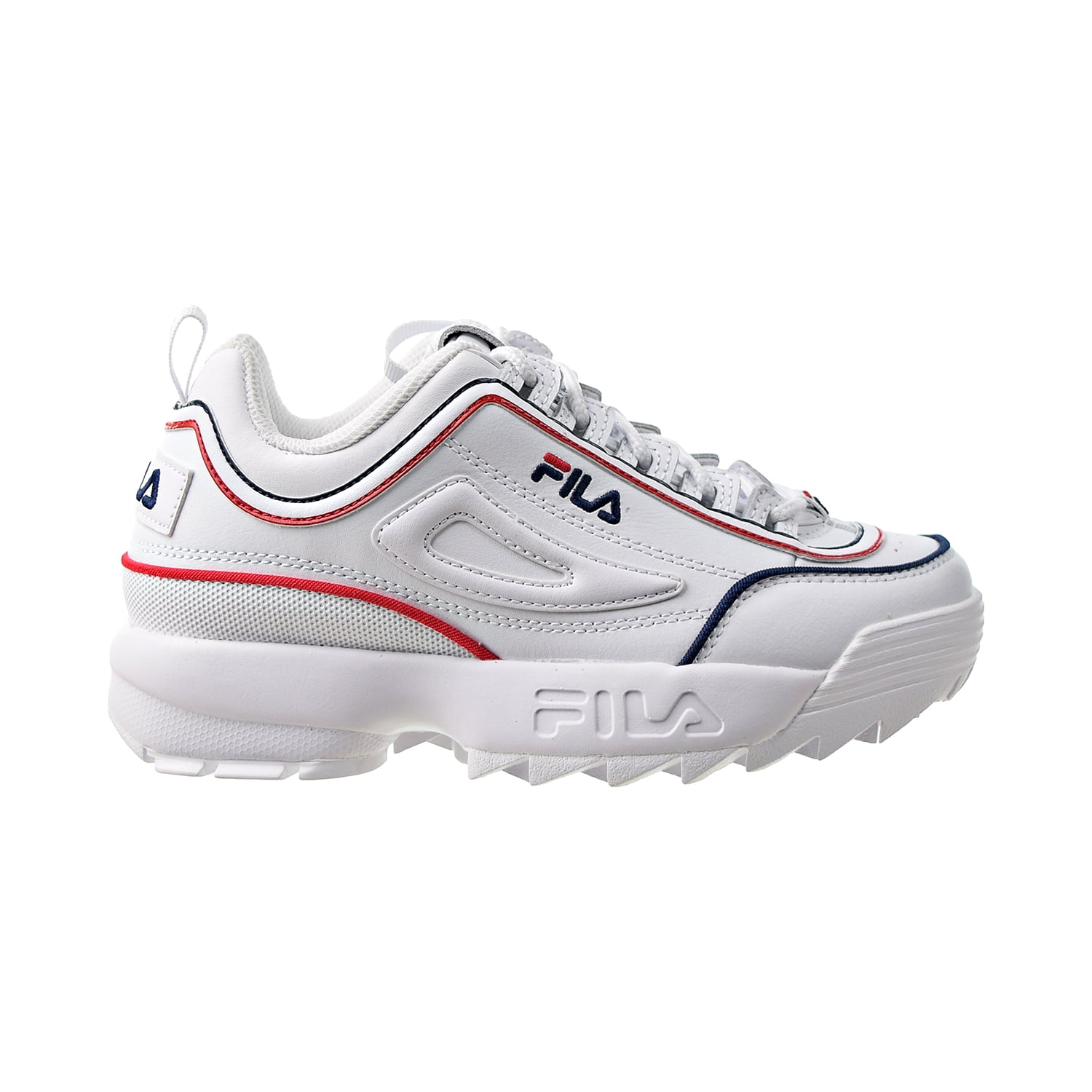 Leegte Zuidelijk Botsing Fila Disruptor II Contrast Piping Big Kids' Shoes White-Navy-Red  3fm01008-125 - Walmart.com