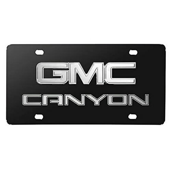 GMC Canyon 3D Dual Logo Black Stainless Steel License Plate