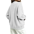 thumbnail image 3 of cocolona Womens Button Down Sweatshirts Crew Neck Long Sleeve Shirts Loose Casual Solid Color Jacket, 3 of 7