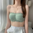 thumbnail image 4 of Women's Floral Lace Tube Top Bra Bandeau Strapless Bras Seamless Stretchy Chest Wrap, 4 of 6