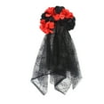 thumbnail image 2 of Diadema de Malla de Araña Hot6sl Halloween Tocado con Flores Rosas, 2 of 4