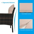 thumbnail image 4 of DORTALA Outdoor Rattan Furniture Set – 5 Piece Patio Conversation Group with Cushions, Glass Table, Ottomans and Chairs for Backyard or Balcony, 4 of 14