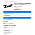 thumbnail image 2 of Rear Left Trailing Arm - Compatible with 2011 - 2015 Hyundai Tucson 2012 2013 2014, 2 of 2
