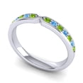 thumbnail image 2 of Diamond-Capitals 0.30 Carat Elegant Round Cut Peridot & Blue Topaz Gemstone Eternity Band for Birthday Gift 18K White Gold Size 10, 2 of 8