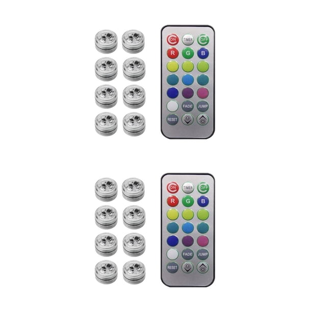 Matsuzay Luz LED inalámbrica para Interior de coche, iluminación con Control remoto, lámpara de luces nocturnas coloridas para decoración de 8 luces 2piezas