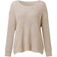 thumbnail image 3 of Sweaters for Women 2025 Fall Winter Long Sleeve Crewneck Hollow Out Knit Sweater Jumper Top Womens Pullover Sweaters, 3 of 8