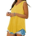 thumbnail image 6 of Mrat Padded Tank Tops Womens Tank Tops V-Neck Basic Casual Flowy Summer Sleeveless T-Shirt Extra Long Tank Tops for Women S-142 Yellow S, 6 of 8