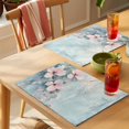 thumbnail image 4 of Vintage Pink Flower Placemats Set of 6, Pastoral Floral Plant Walls Mottled Non-Slip Place Mats Washable Table Mats for Kitchen Dining Table Decorations Indoor/Outdoor, 4 of 9