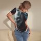 thumbnail image 3 of Balery Surrealist Goat Body de cuello redondo de manga corta para mujer Tops de manga corta Tops básicos-Medium, 3 of 7