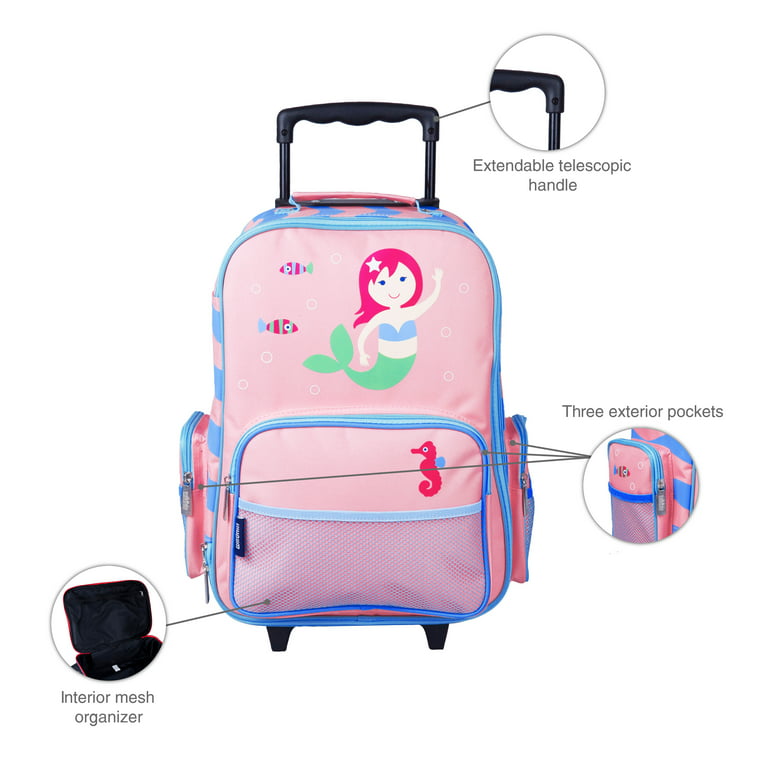 16 inch Kids Rolling Luggage with 2 Flashing Wheels and Telescoping Handle-Pink | Costway