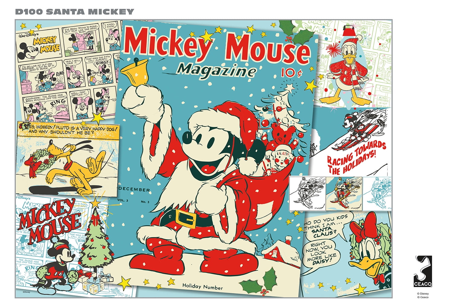 (30 pack) Buffalo Games Silver Select Santa Mickey Retro Reimagined 1000-Piece Interlocking Jigsaw Puzzle for Adults Ages 14+