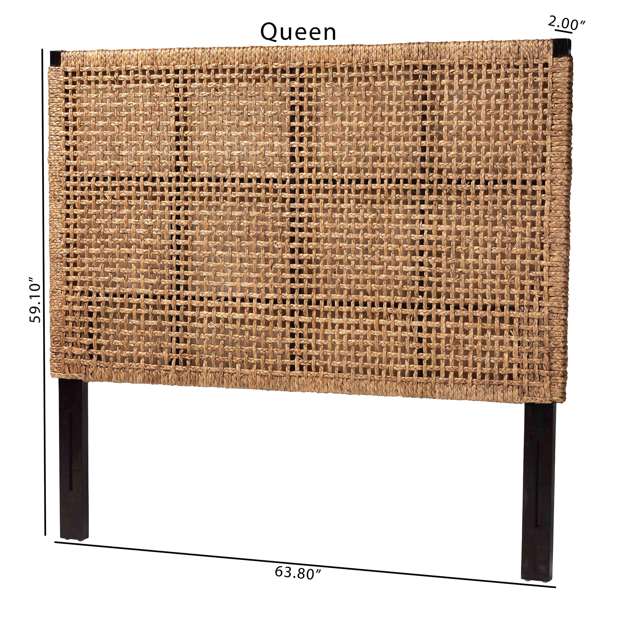 bali & pari Alise Boho Headboard, Queen, Dark Brown