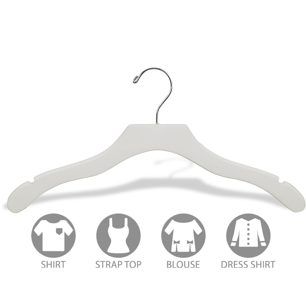 The Great American Hanger Company White Notched Wavy Top Hanger (Case of 50)
