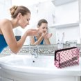 thumbnail image 2 of DODAMOUR 4 Pieces Mesh Cosmetic Bags, Portable Travel Mesh Makeup Bag, Heart Print Zipper Pouch Toiletry Bag for Women Girls (Pink), 2 of 6