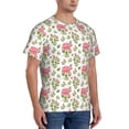 thumbnail image 4 of Yiaed Rose Flowers Print Mens Short Sleeve Tight Fit T-Shirt, Crewneck Casual Tee-Small, 4 of 5