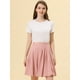 thumbnail image 4 of Falda con tirantes Allegra K para mujer Acampanada con Cintura Elástica y Burbuja Rosa S, 4 of 4