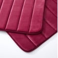 thumbnail image 6 of 2 Piece Striped Design Solid Memory Foam Bathroom Rug Set Non-Slip, 6 of 7