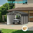 thumbnail image 3 of Metal Carport,Carports 10x15 Heavy Duty,Car Tent Garage with Galvanized Metal Roof,Car Port Kits for Snow,Outdoor Car Shelter, 3 of 9